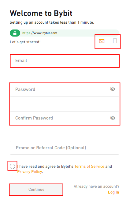 bybit使用邮箱注册